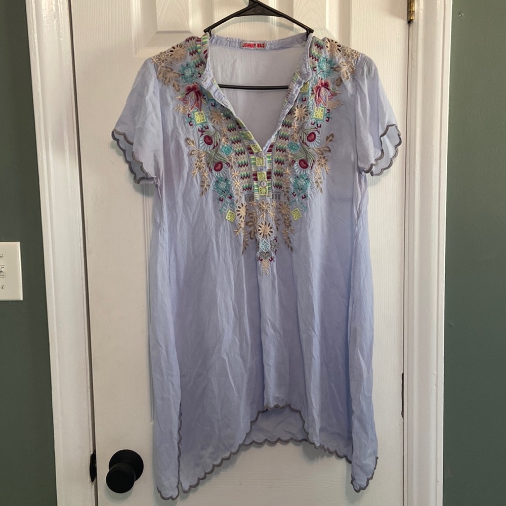 Johnny Was Embroidered Blouse XS